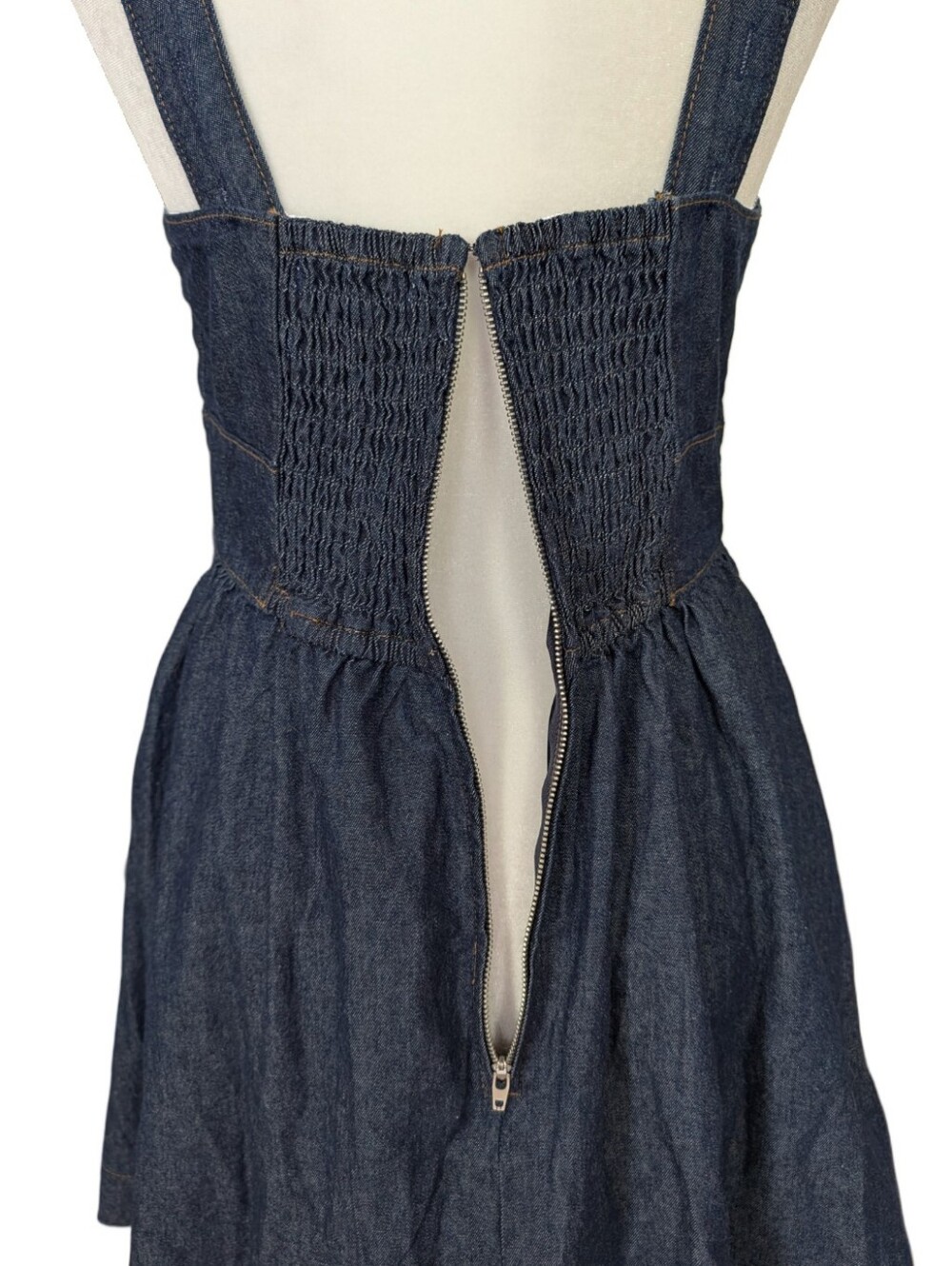 Altar'd State Womens Dark Blue Sahara Denim Sleeveless Mini Dress Size Medium - Picture 8 of 16